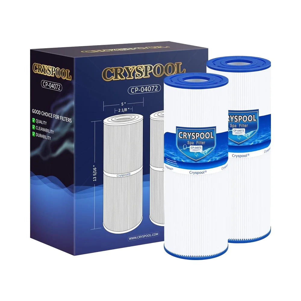 PRB25-IN Spa Filter Cartridge, 2-Pack — Cross-Ref Unicel C-4326, Filbur FC-2375/FC-2370, Guardian 413-106, 5" x 13-5/16" Drop-In
